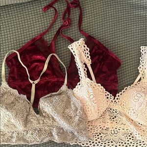 A2 By Aerosoles Red and Cream Lace Bras